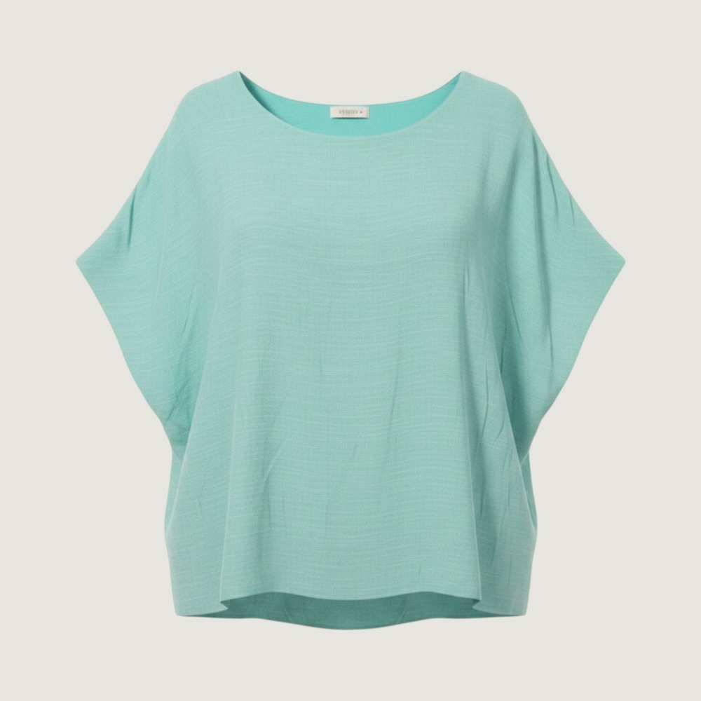 Umgee Top Women 1XL Mint Green Short Sleeve High Low Textured Blouse NWT